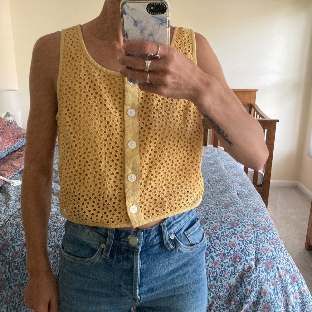 Everlane The Eyelet Tank Golden Hour